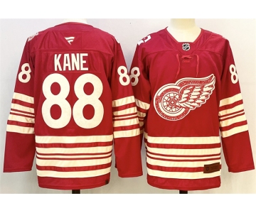 Men's Detroit Red Wings #88 Patrick Kane Red 2025-26 Centennial Premium Stitched Hockey Jersey