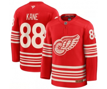 Men's Detroit Red Wings #88 Patrick Kane Red 2025 Centennial Premium Stitched Jersey
