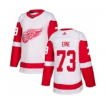 Men's Red Wings #73 Adam Erne White Road Authentic Stitched Hockey Jersey