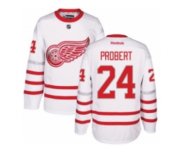 Men's Reebok Detroit Red Wings #24 Bob Probert Authentic White 2017 Centennial Classic NHL Jersey