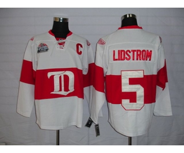 nhl detoit red wings #5 lidstrom white(winter classic)