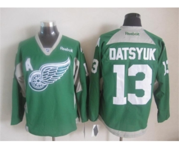 nhl jerseys detroit red wings #13 datsyuk green[2015 new]