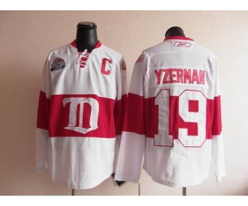 nhl jerseys detroit red wings #19 yzerman white[winter classic]