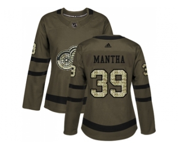 Women Adidas Detroit Red Wings #39 Anthony Mantha Green Salute to Service Stitched NHL Jerse