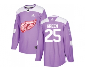 Youth Adidas Detroit Red Wings #25 Mike Green Purple Authentic Fights Cancer Stitched NHL Jersey