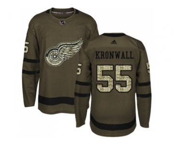 Youth Adidas Detroit Red Wings #55 Niklas Kronwall Green Salute to Service Stitched NHL Jersey
