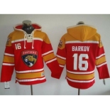 Florida Panthers #16 Aleksander Barkov Red Gold Sawyer Hooded Sweatshirt Stitched NHL Jersey