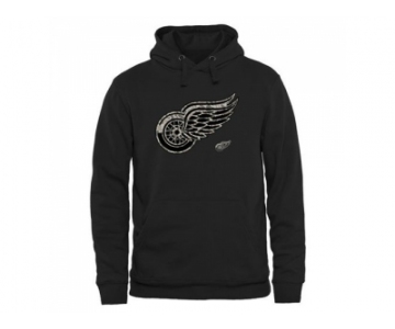 Men's Detroit Red Wings Black Rink Warrior Pullover Hoodie