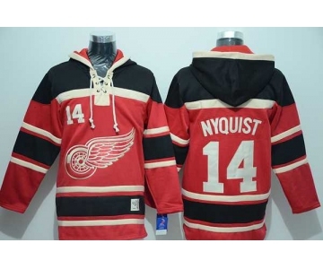 nhl jerseys detroit red wings #14 nyquist red[pullover hooded sweatshirt]