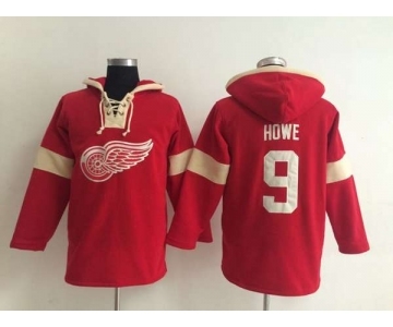 nhl jerseys detroit red wings #9 howe red-cream-1[pullover hooded sweatshirt]
