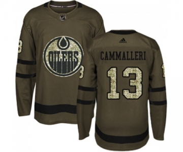 Adidas Edmonton Oilers #13 Mike Cammalleri Authentic Green Salute to Service NHL Jersey