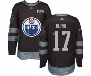 Adidas Edmonton Oilers #17 Jari Kurri Authentic Black 1917-2017 100th Anniversary NHL Jersey