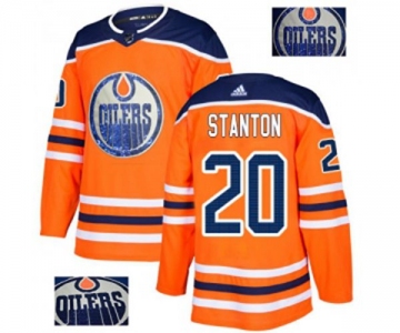 Adidas Edmonton Oilers #20 Ryan Stanton Authentic Orange Fashion Gold NHL Jersey