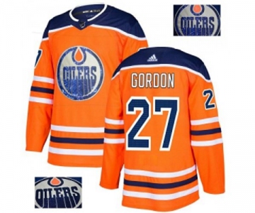 Adidas Edmonton Oilers #27 Boyd Gordon Authentic Orange Fashion Gold NHL Jersey