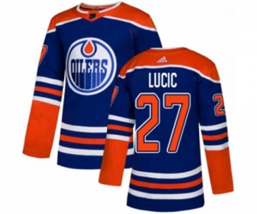 Adidas Edmonton Oilers #27 Milan Lucic Authentic Royal Blue Alternate NHL Jersey