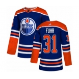 Adidas Edmonton Oilers #31 Grant Fuhr Premier Royal Blue Alternate NHL Jersey