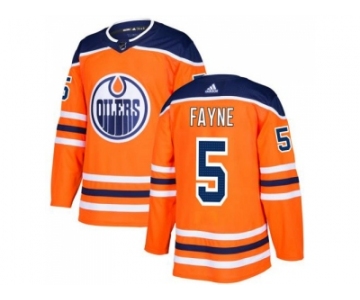 Adidas Edmonton Oilers #5 Mark Fayne Orange Home Authentic Stitched NHL Jersey
