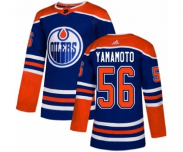 Adidas Edmonton Oilers #56 Kailer Yamamoto Premier Royal Blue Alternate NHL Jersey