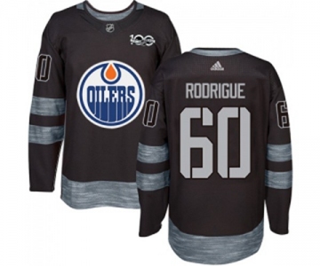 Adidas Edmonton Oilers #60 Olivier Rodrigue Authentic Black 1917-2017 100th Anniversary NHL Jersey