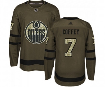 Adidas Edmonton Oilers #7 Paul Coffey Authentic Green Salute to Service NHL Jersey