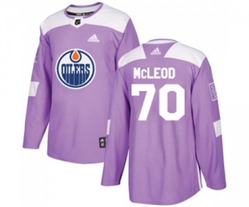 Adidas Edmonton Oilers #70 Ryan McLeod Authentic Purple Fights Cancer Practice NHL Jersey