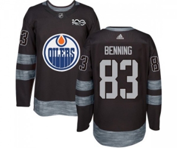 Adidas Edmonton Oilers #83 Matt Benning Authentic Black 1917-2017 100th Anniversary NHL Jersey