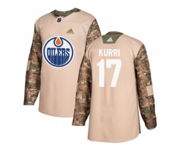 Men Adidas Edmonton Oilers #17 Jari Kurri Camo Authentic 2017 Veterans Day Stitched NHL Jersey