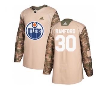Men Adidas Edmonton Oilers #30 Bill Ranford Camo Authentic 2017 Veterans Day Stitched NHL Jersey