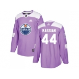 Men Adidas Edmonton Oilers #44 Zack Kassian Purple Authentic Fights Cancer Stitched NHL Jersey