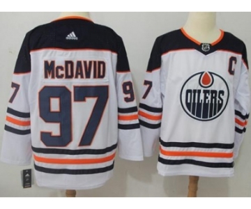Men Adidas Edmonton Oilers #97 Connor McDavid White Road Authentic Stitched NHL Jersey