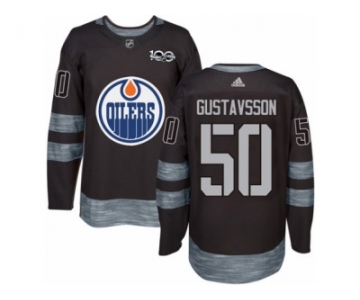 Men's Adidas Edmonton Oilers #50 Jonas Gustavsson Authentic Black 1917-2017 100th Anniversary NHL Jersey