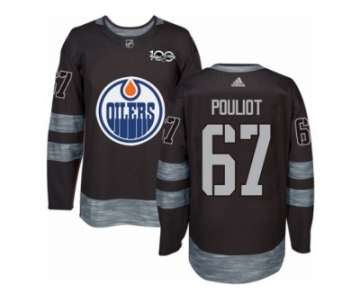 Men's Adidas Edmonton Oilers #67 Benoit Pouliot Authentic Black 1917-2017 100th Anniversary NHL Jersey