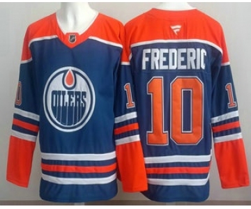 Men's Edmonton Oilers #18 Zach Hyman Blue Authentic Jersey