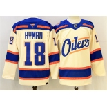 Men's Edmonton Oilers #18 Zach Hyman Light Beige 2025 Alternate Stitched Hockey Jersey Men's Edmonton Oilers #18 Zach Hyman Light Beige 2025 Alternate Stitched Hockey Jersey