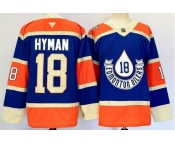 Men's Edmonton Oilers #18 Zach Hyman Royal 2024-25 Heritage Classic Primegreen Stitched Jersey