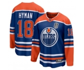 Men's Edmonton Oilers #18 Zach Hyman Royal 2025 Stanley Cup Final Home Breakaway Jersey