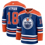 Men's Edmonton Oilers #18 Zach Hyman Royal 2025 Stanley Cup Final Home Premium Jersey