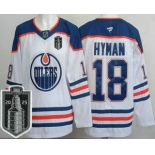 Men's Edmonton Oilers #18 Zach Hyman White 2025 Stanley Cup Final Authentic Jersey