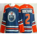 Men's Edmonton Oilers #2 Evan Bouchard Blue Authentic Jersey