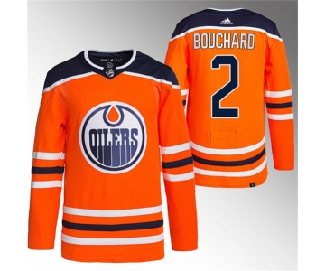 Men's Edmonton Oilers #2 Evan Bouchard Orange Stitched Jersey