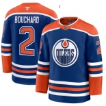Men's Edmonton Oilers #2 Evan Bouchard Royal 2025 Premium Home Stitched Hockey Jersey