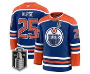 Men's Edmonton Oilers #25 Darnell Nurse Royal 2025 Stanley Cup Final Home Premium Jersey