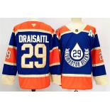 Men's Edmonton Oilers #29 Leon Draisaitl Royal 2024-25 With A Patch Heritage Classic Primegreen Stitched Jersey
