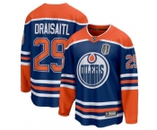 Men's Edmonton Oilers #29 Leon Draisaitl Royal 2025 Stanley Cup Final Home Breakaway Jersey