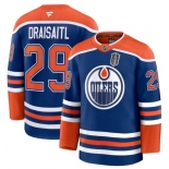 Men's Edmonton Oilers #29 Leon Draisaitl Royal 2025 Stanley Cup Final Home Premium Jersey