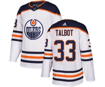 Men's Edmonton Oilers #33 Cam Talbot White Road Stitched Hockey Jersey