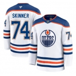 Men's Edmonton Oilers #74 Stuart Skinner Fanatics White 2024-25 Away Premium Jersey