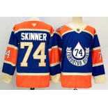 Men's Edmonton Oilers #74 Stuart Skinner Royal 2024-25 Heritage Classic Primegreen Stitched Jersey