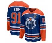 Men's Edmonton Oilers #91 Evander Kane Royal 2025 Stanley Cup Final Home Breakaway Jersey