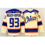 Men's Edmonton Oilers #93 Ryan Nugent-Hopkins Light Beige 2025 Alternate With A Patch Stitched Hockey Jersey Men's Edmonton Oilers #93 Ryan Nugent-Hopkins Light Beige 2025 Alternate With A Patch Stitched Hockey Jersey
